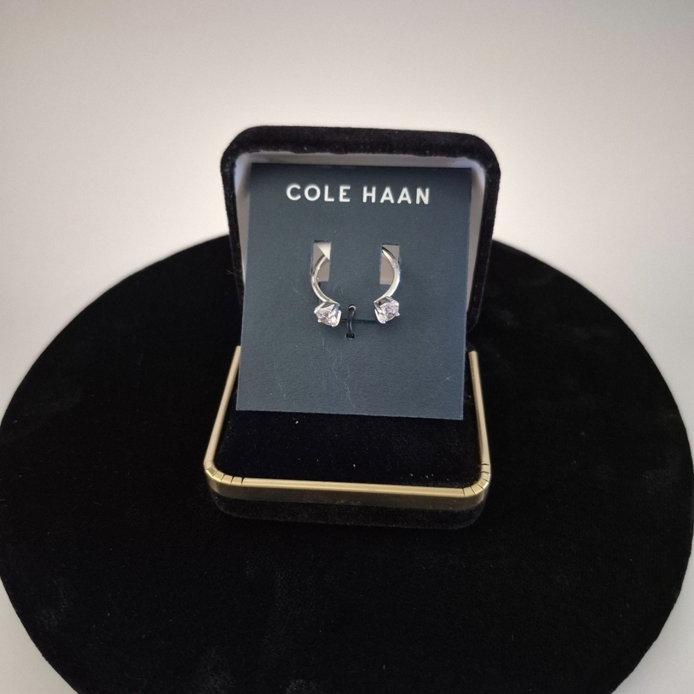 Cole Haan Silver Tone & Cubic Zirconia Hook Ring - Size 7 - NWT